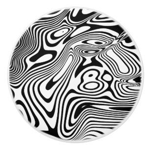 Black and White Marble Pattern Ceramic Knob