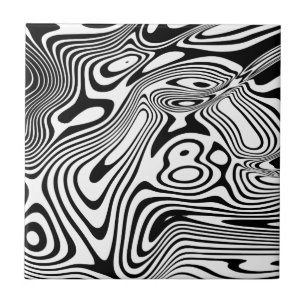 Black and White Marble Pattern Ceramic Tile