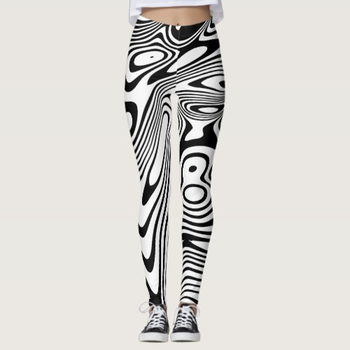 Black and White Marble Pattern Leggings