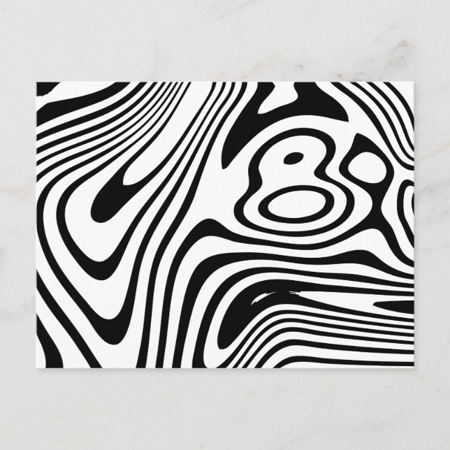 Black and White Marble Pattern Postcard (Front)