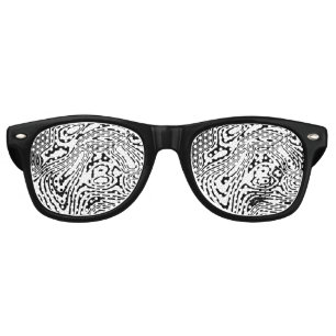 Black and White Marble Pattern Retro Sunglasses