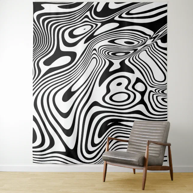 Black and White Marble Pattern Tapestry Zazzle