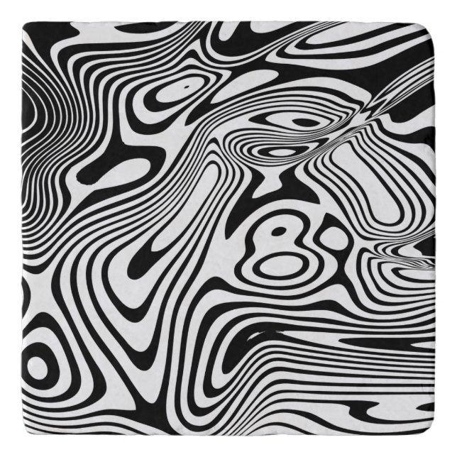 Black and White Marble Pattern Trivet (Front)