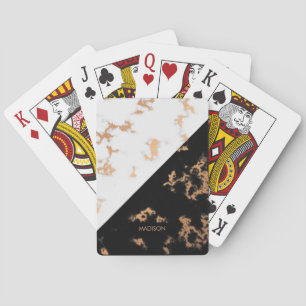 Black and White Marble Poker Cards