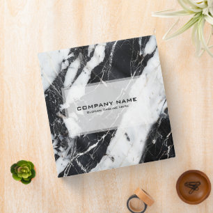Black And White Marble Print 3 Ring Binder