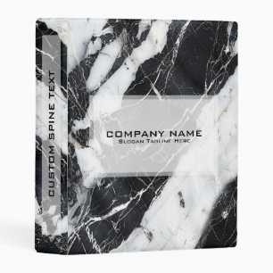 Black And White Marble Print Mini Binder