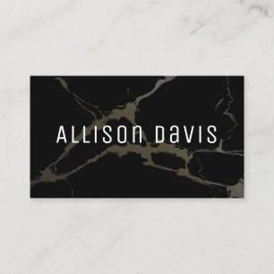 Black and White Marble QR Code Business Card