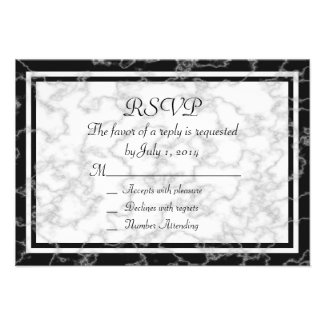 Black and White Marble RSVP Card