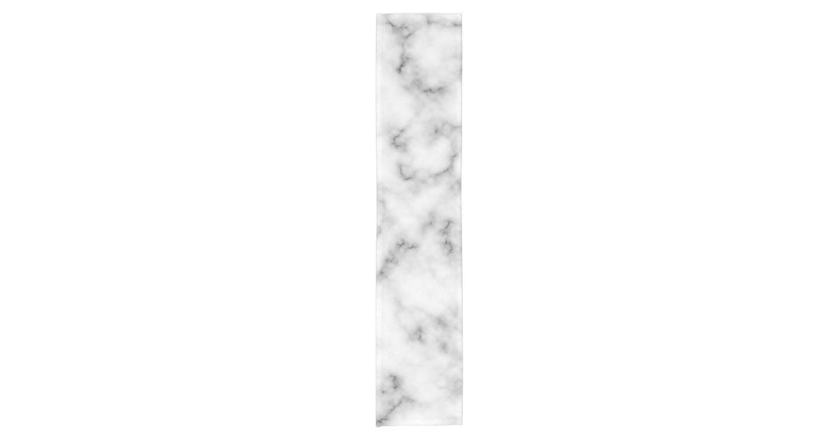 Black and White Marble Short Table Runner | Zazzle