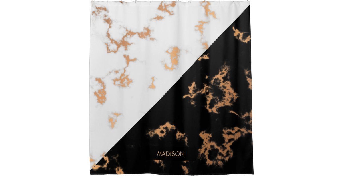 Black and White Marble Shower Curtain Zazzle