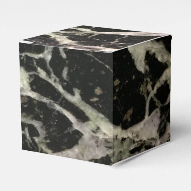 Black and White Marble Stone Favor Boxes (Front Side)
