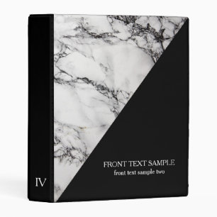 Black And White Marble Stone Mini Binder