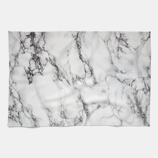 black and white marble stone towel (Horizontal)