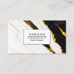 Black and White Marble Texture Business Card