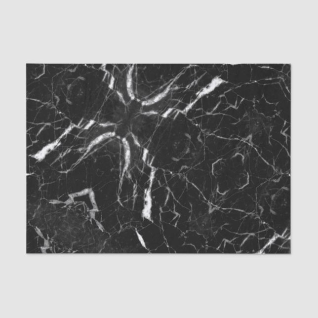 Black and White Marble Texture Gift Tissue Paper (Front)