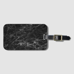 Black and White Marble Texture Luggage Tag
