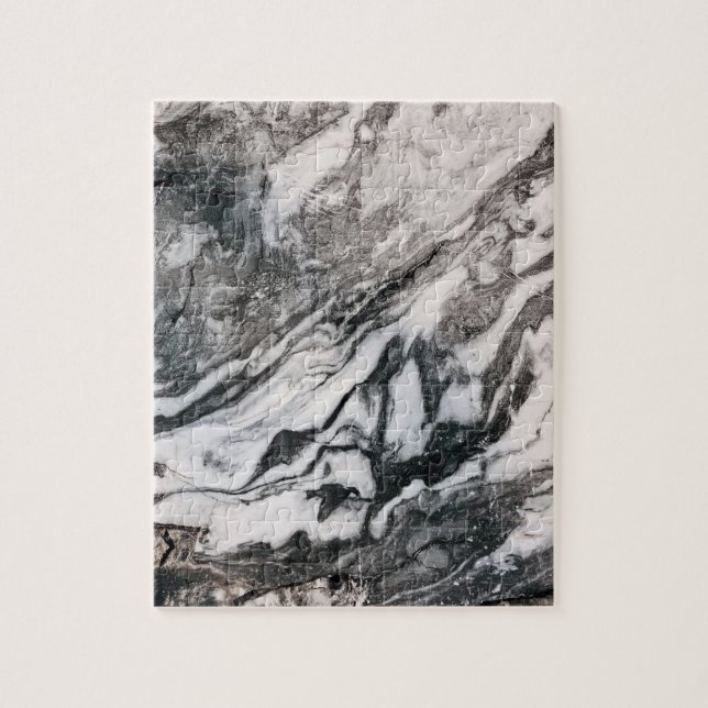 Black and White Marble Texture Pattern Jigsaw Puzzle (Vertical)
