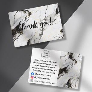 Black and white marble Thank You Card