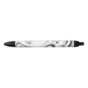 Black and white marbling b) pen