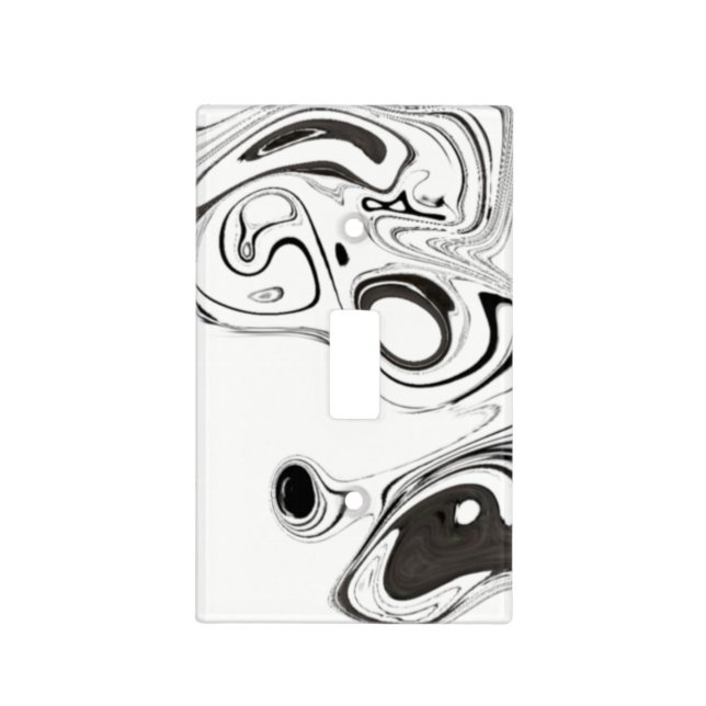 Black and white marbling c) light switch cover (Front)
