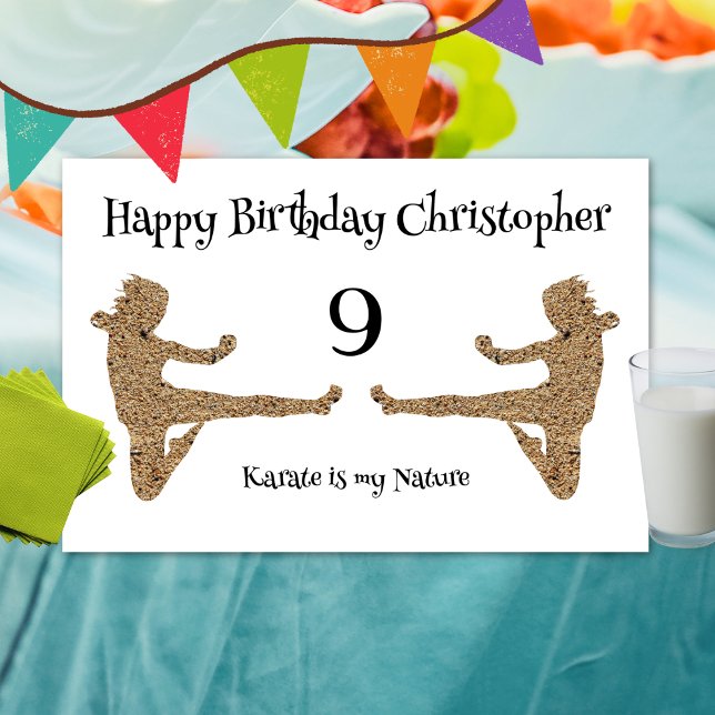 Black and White Martial Arts Karate Kids Birthday Placemat (Creator Uploaded)