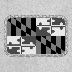 Black and White Maryland Flag Patch