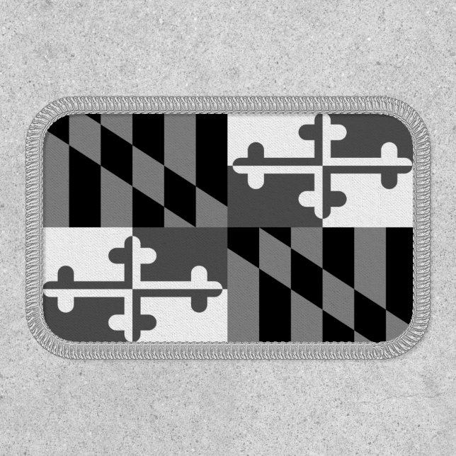 Black and White Maryland Flag Patch (Front)