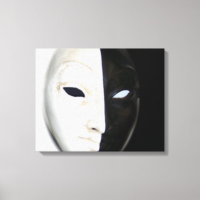 Black and White Mask Canvas Print (Front)
