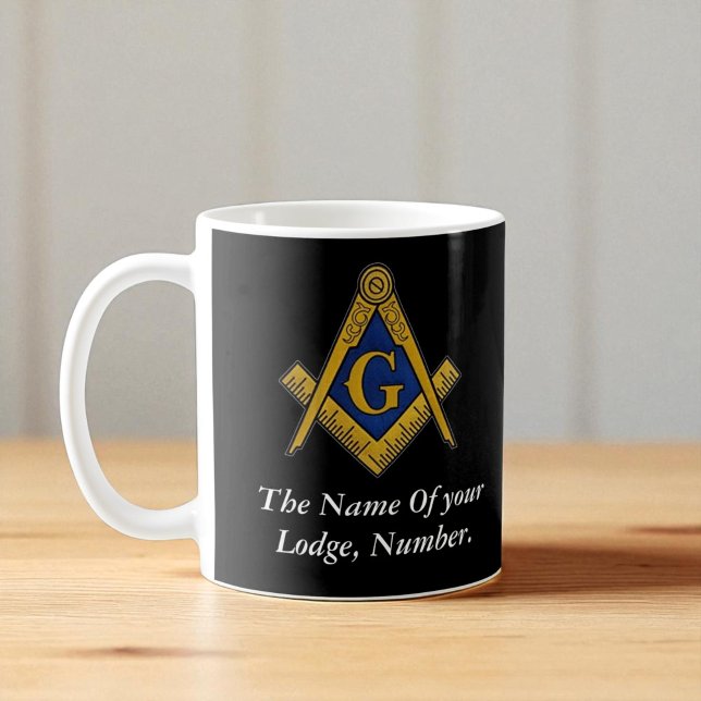 Black and White Masonic Freemason Compass Coffee Mug (Creator Uploaded)