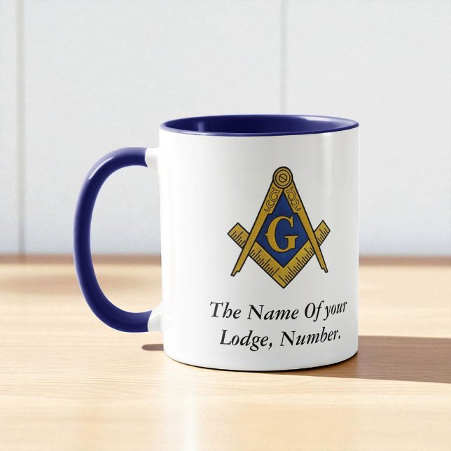 Black and White Masonic Freemason Compass Mug (Creator Uploaded)