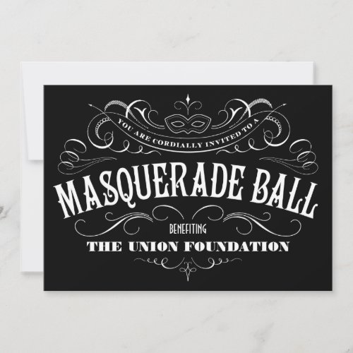 Black and White Masquerade Ball Invitations