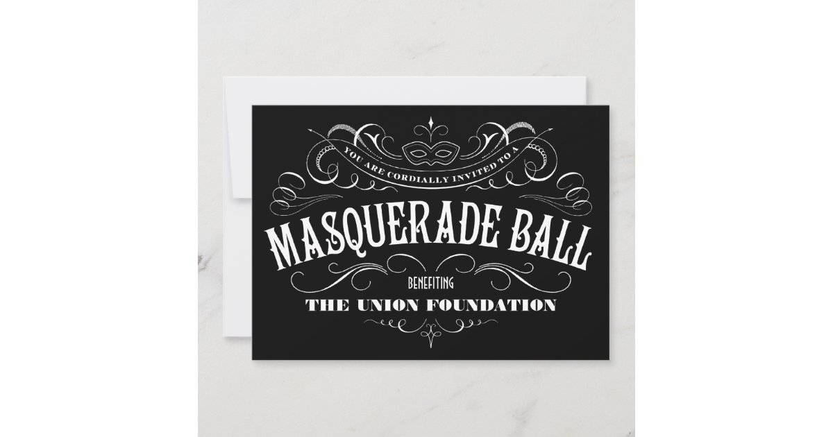 Black and White Masquerade Ball Invitations | Zazzle