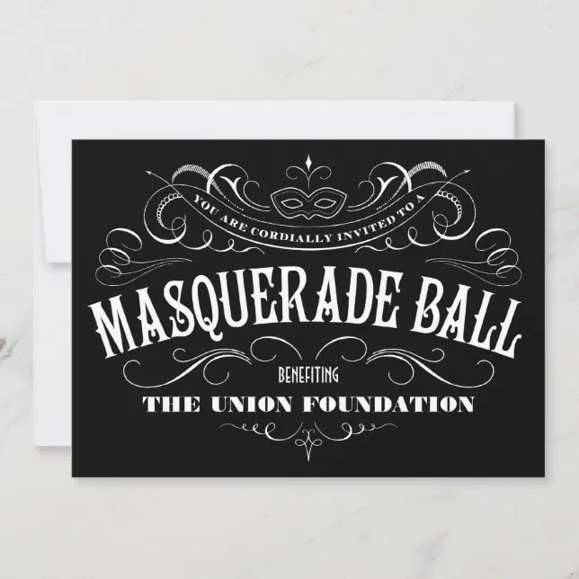 Black and White Masquerade Ball Invitations | Zazzle