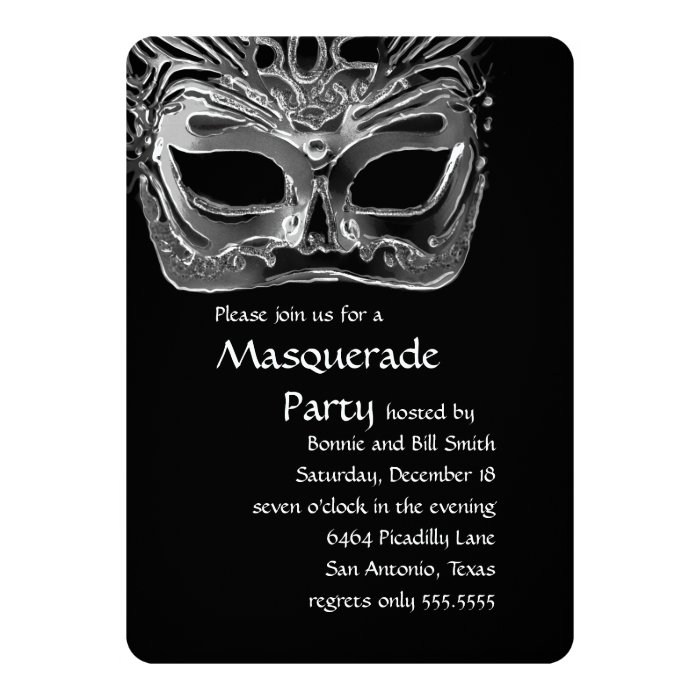 Black And White Masquerade Party Invitation Zazzle