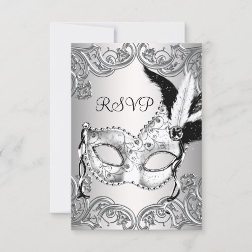 Black and White Masquerade Party RSVP