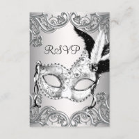Black and White Masquerade Party RSVP