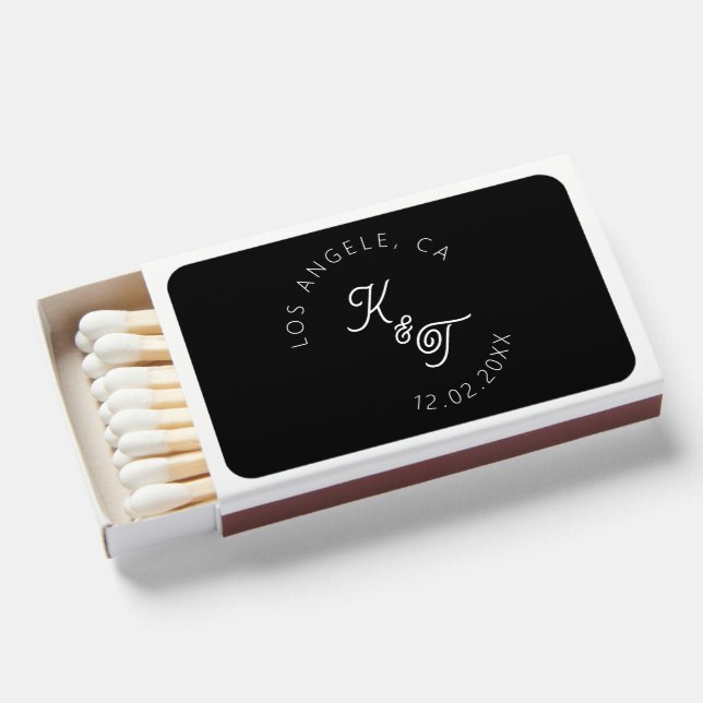 black and white Matchbox Matchboxes (Front Open)