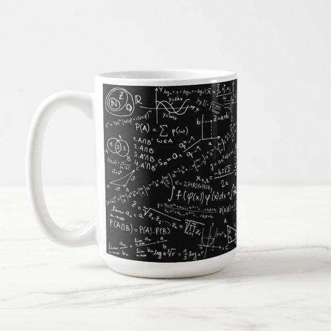 Black And White Math formula Coffee Mug (Left)