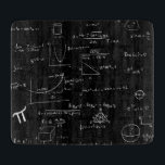 Black and White Mathematics formulas and equations Cutting Board<br><div class="desc">Great mathematics personalized cutting board in black color. The math formulas and equations are in white over the black background. Illustrated and designed by Patricia Alvarez.</div>
