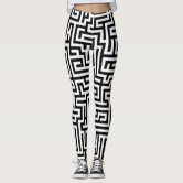 Maze, black and white leggings