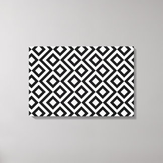 Black and White Meander Canvas Print