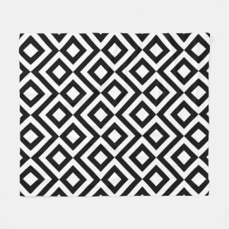 Black and White Meander Fleece Blanket