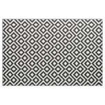 Black and White Meander Geometric Pattern Fabric