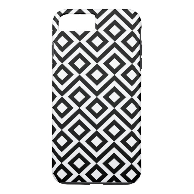 Black and White Meander iPhone 8 Plus Tough Case (Back)