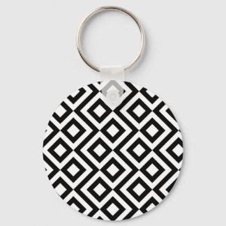 Black and White Meander Keychain