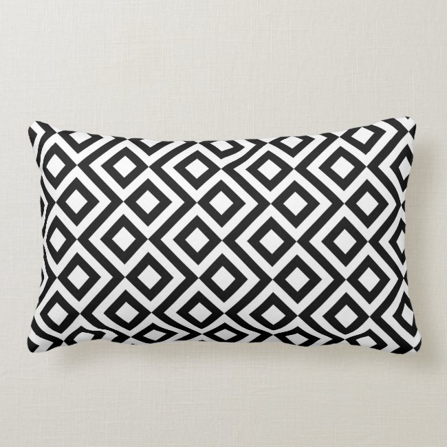 Black and White Meander Lumbar Pillow