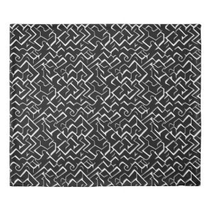 Black and White Meander Pattern   Modern Gothic Duvet Cover