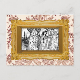 Black And White Medieval Fashions Postcard