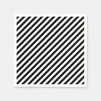 Black and White Medium Diagonal Stripes Paper