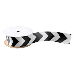 Black and White Medium Vertical Chevron Ribbon